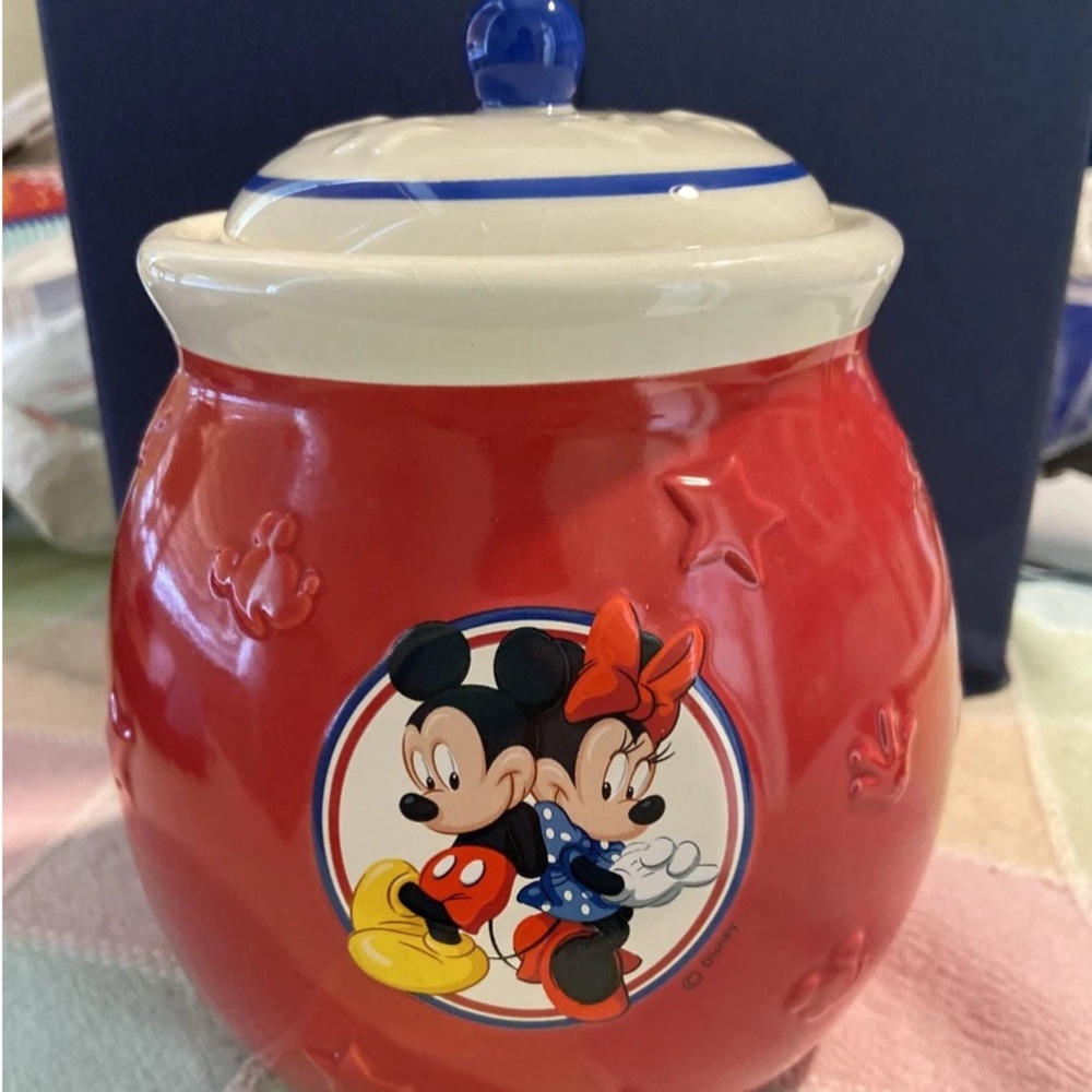 Disney Mickey and Minnie Red Cookie Jar